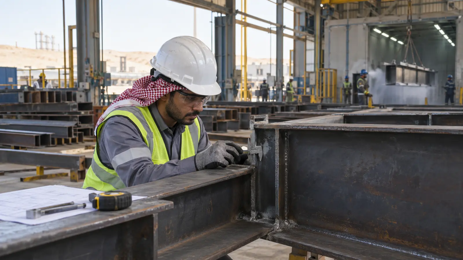 Steel fabrication quality control from material receiving to final inspection in Saudi Arabia