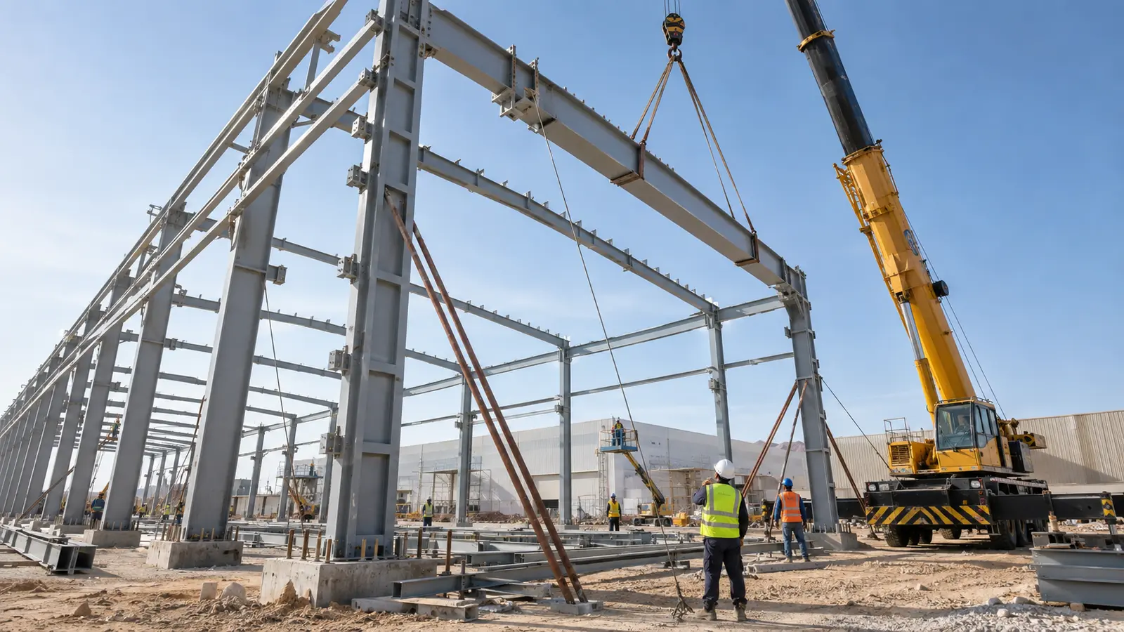 Structural steel fabrication and site installation in Saudi Arabia