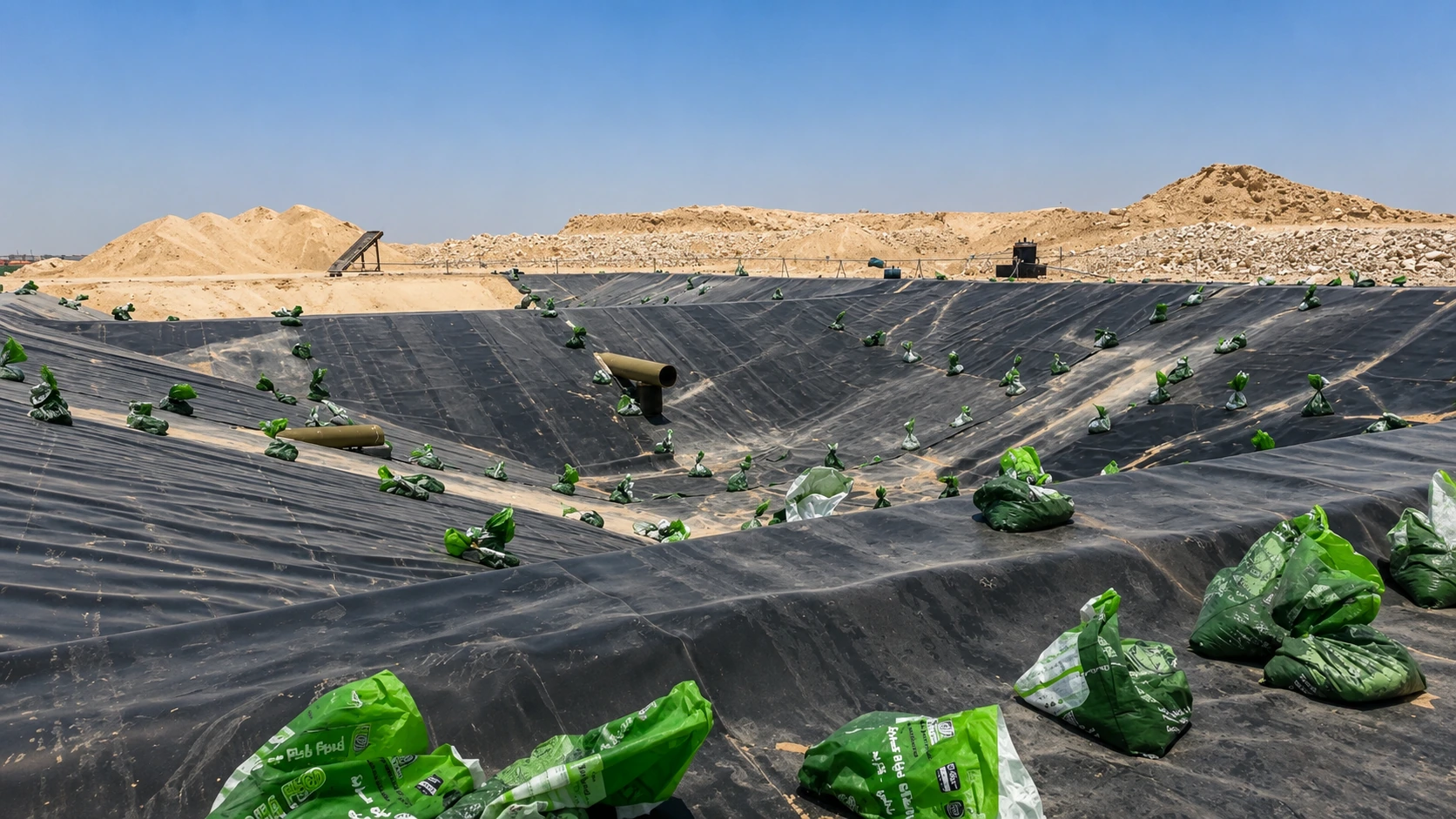 AJASCO HDPE geomembrane lining project in Saudi Arabia